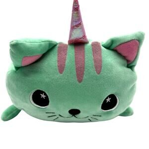Moosh Moosh Blossom the Caticorn green‎ pink stuffed animal unicorn cat squish